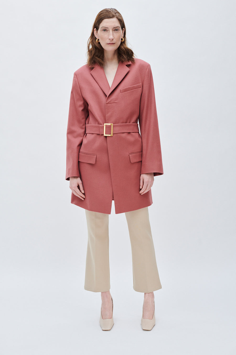 AQVAROSSA Asilah loden jacket in coral colour front view